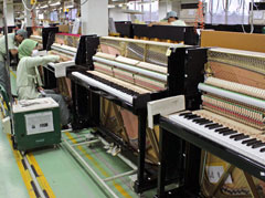 Yamaha B1 Upright Piano in Factory