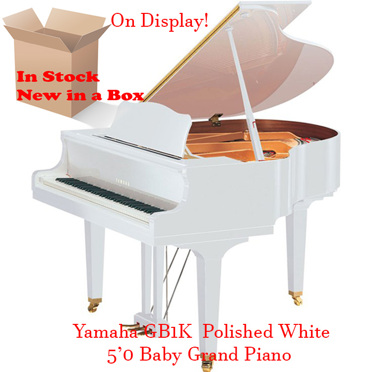 yamaha gb1k polished white baby grand piano
