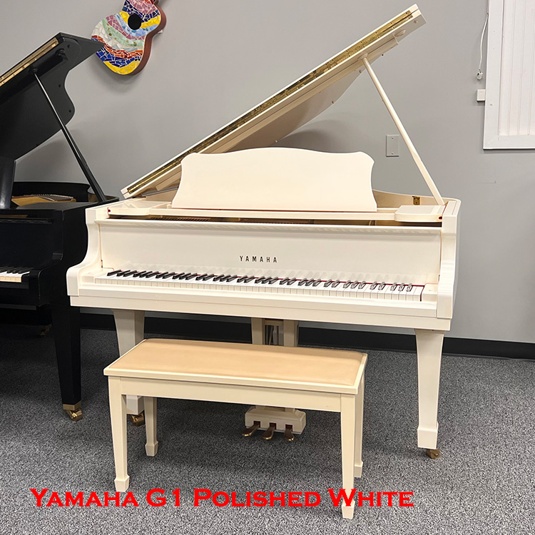 yamaha g1 polished white baby grand piano