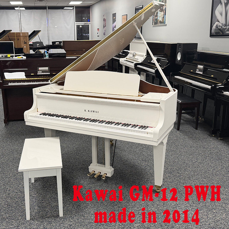 Kawai gm-12 polished white used baby grand for sale