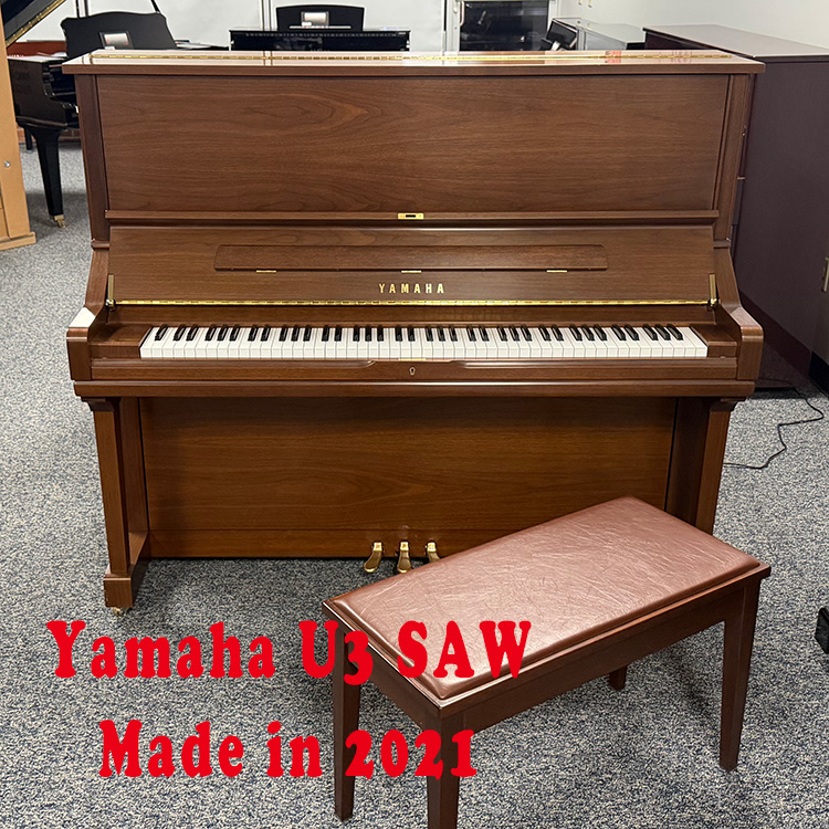 Yamaha U3 AW satin walnut used upright piano