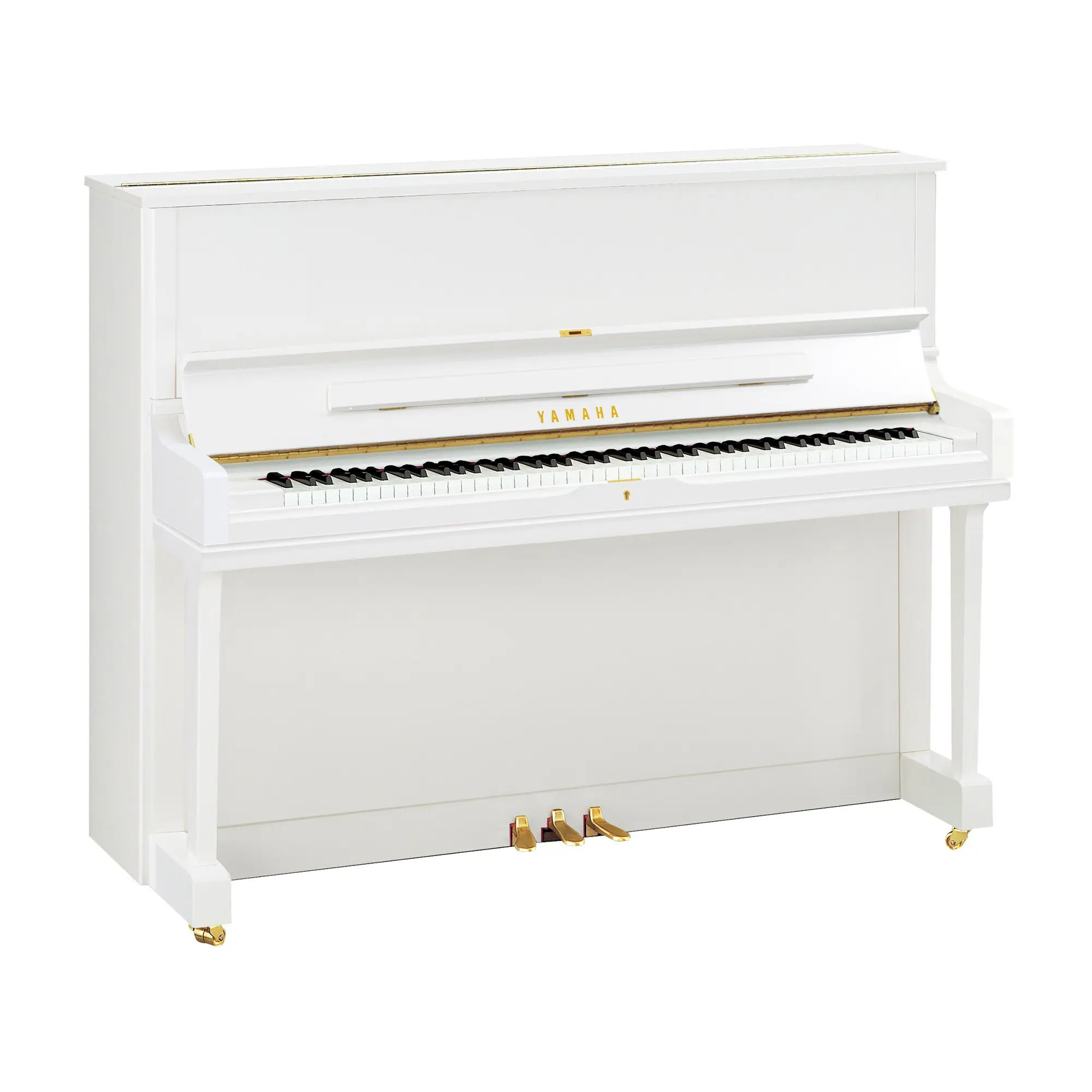 Yamaha YUS1 Upright Piano in Polished White | Freehold Music