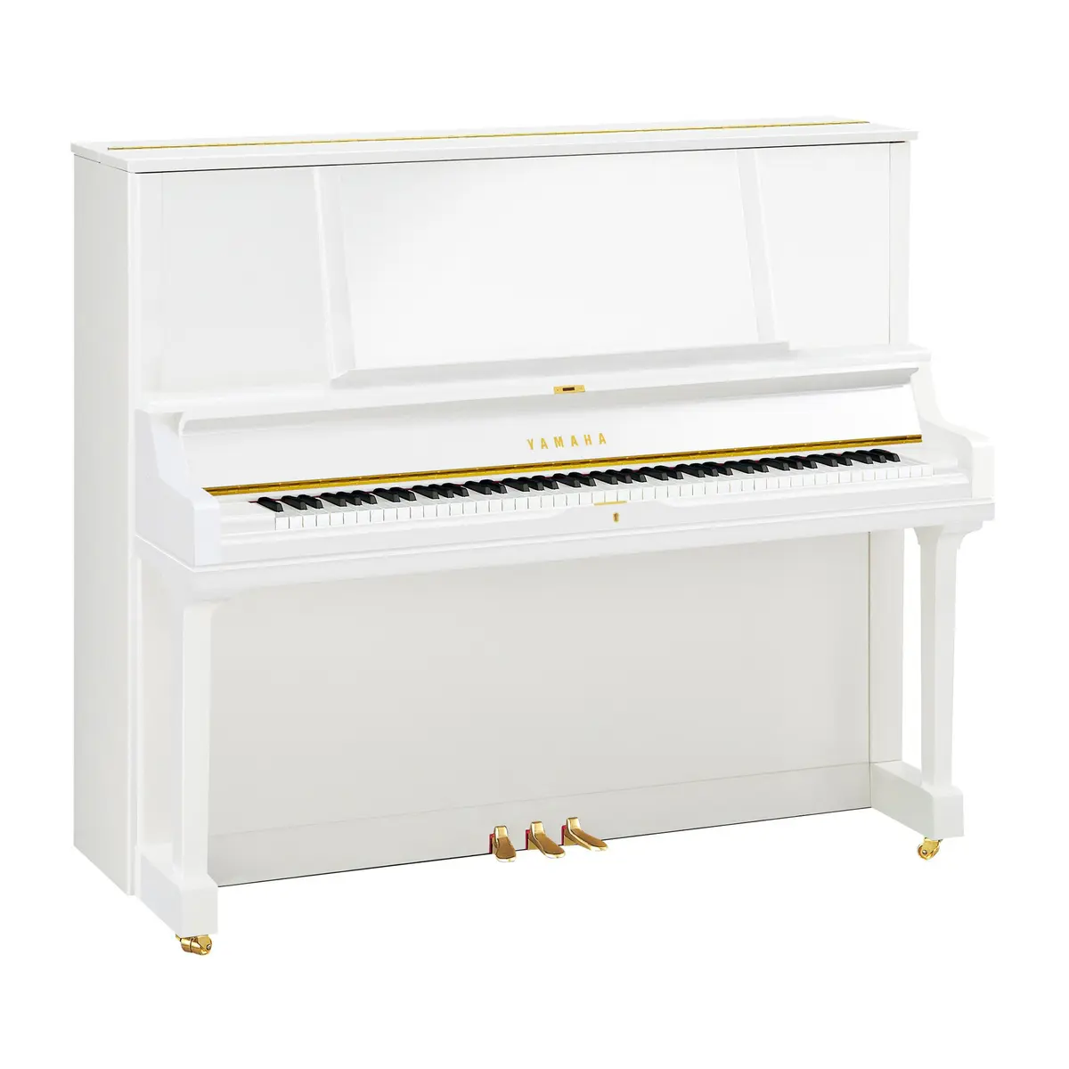 Yamaha YUS5 Upright Piano in Polished White | Freehold Music