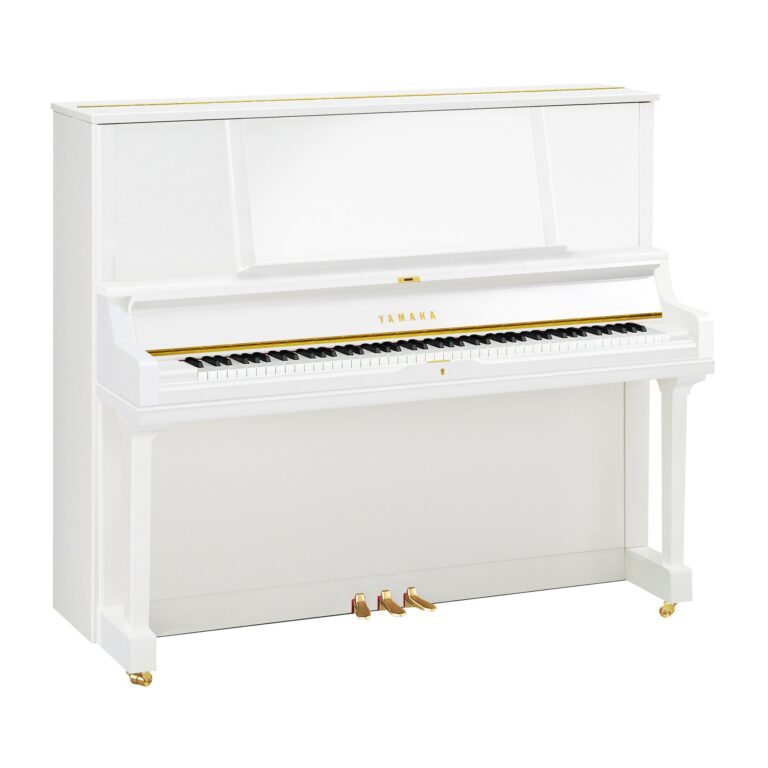 Yamaha YUS5 Upright Piano in Polished White Finish