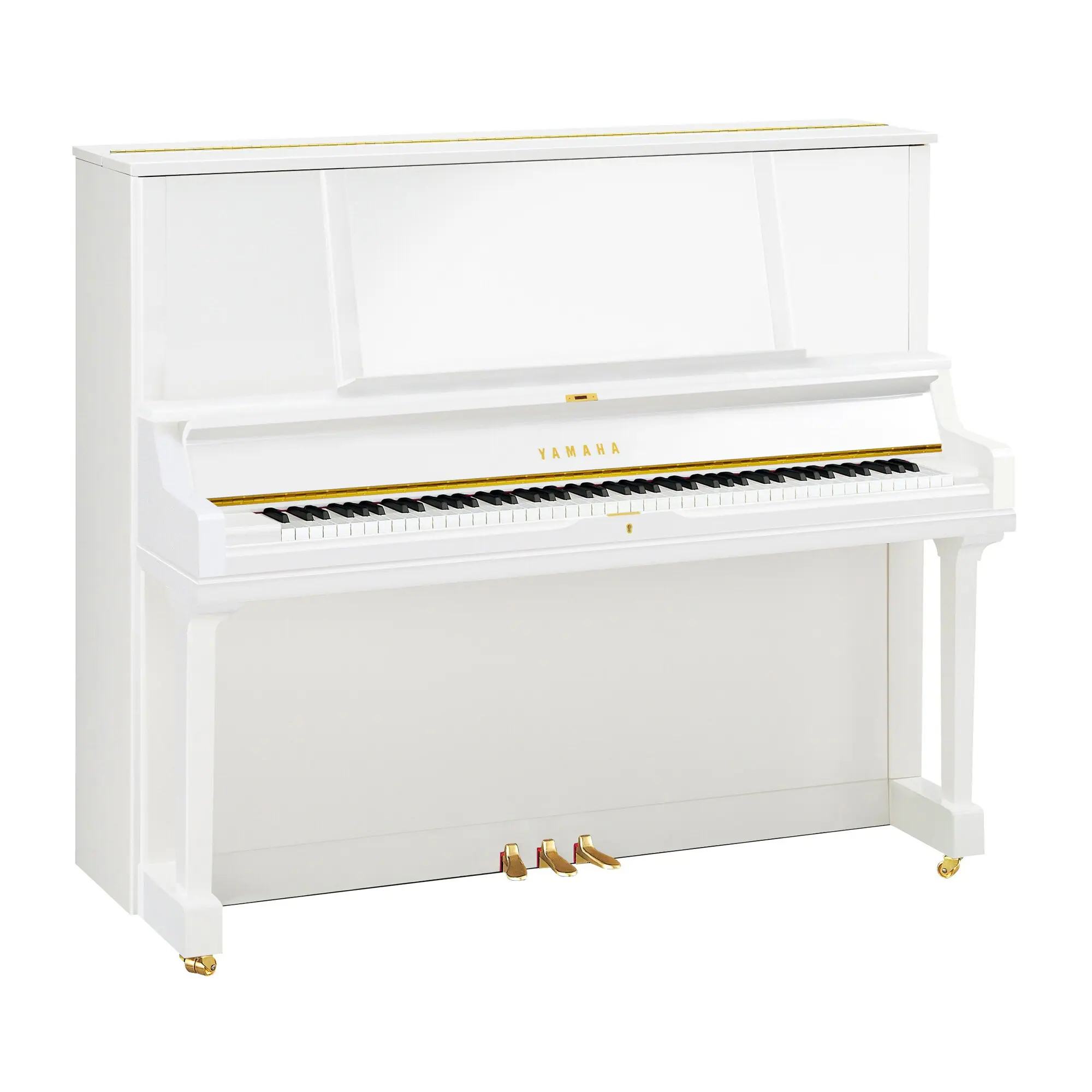 Yamaha YUS5 Upright Piano in Polished White | Freehold Music