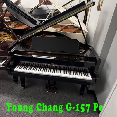 young chang g-157 polished ebony baby grand piano for sale used