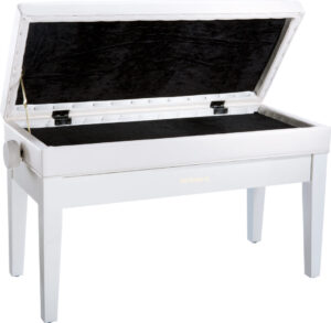 rpb-d400 piano bench w/ storage compartment open